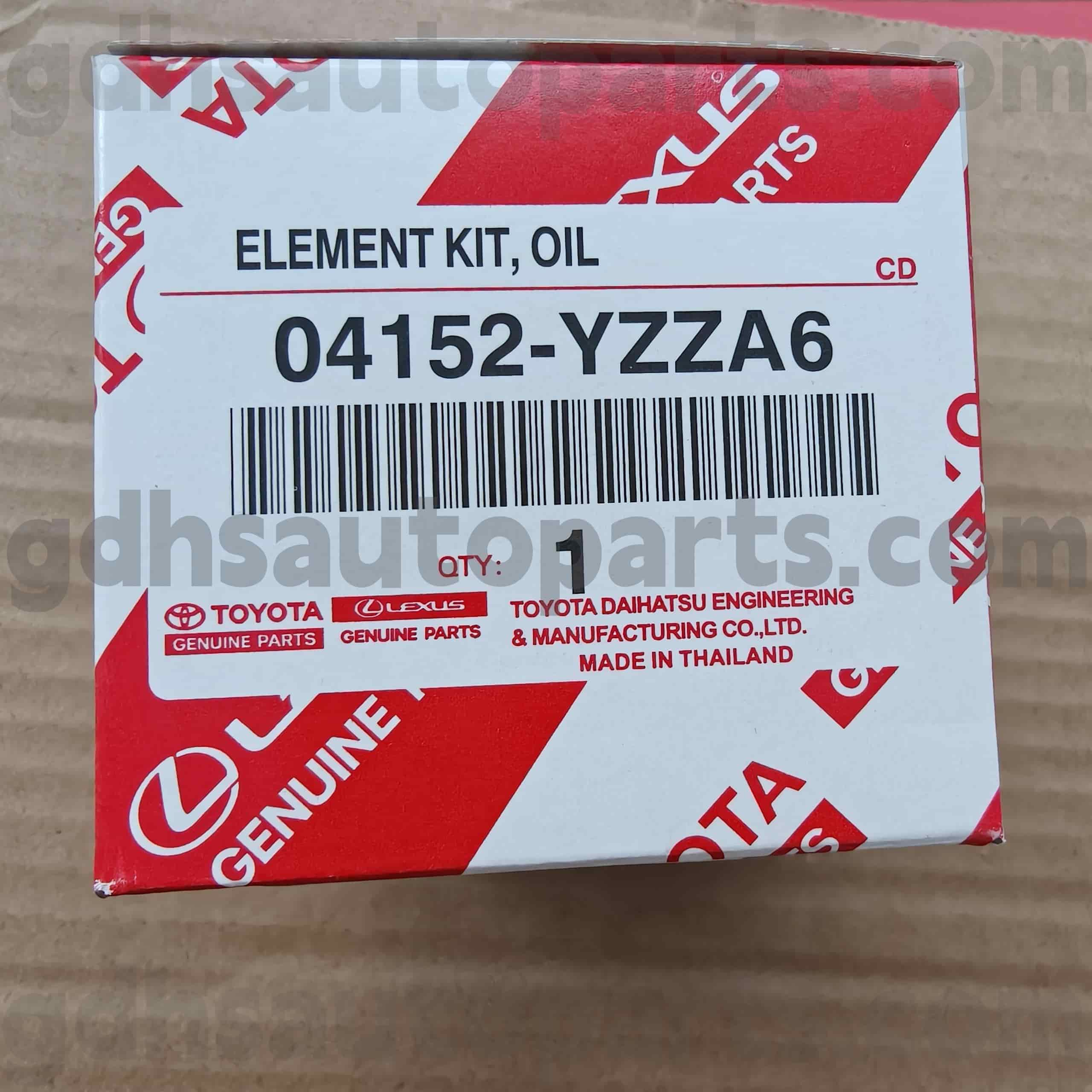 04152-YZZA6 Toyota Genuine Parts Oil filter for Chassis NO. ZRE18# ZGR2# Z