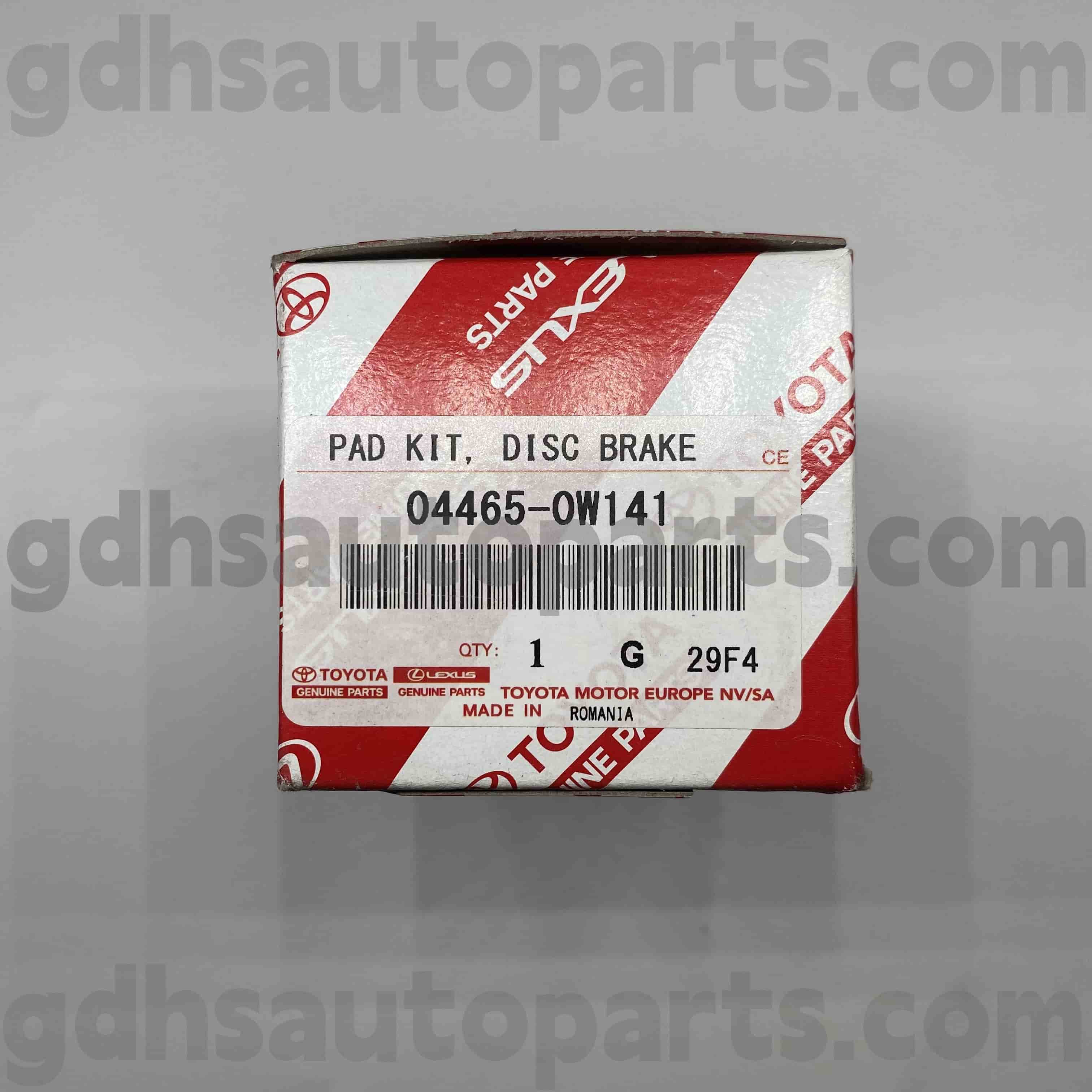 04465-0W141 Toyota Genuine Parts Front Brake Pads for PRIUS, LEXUS CT200H Chassis NO. ZVW30..EUR