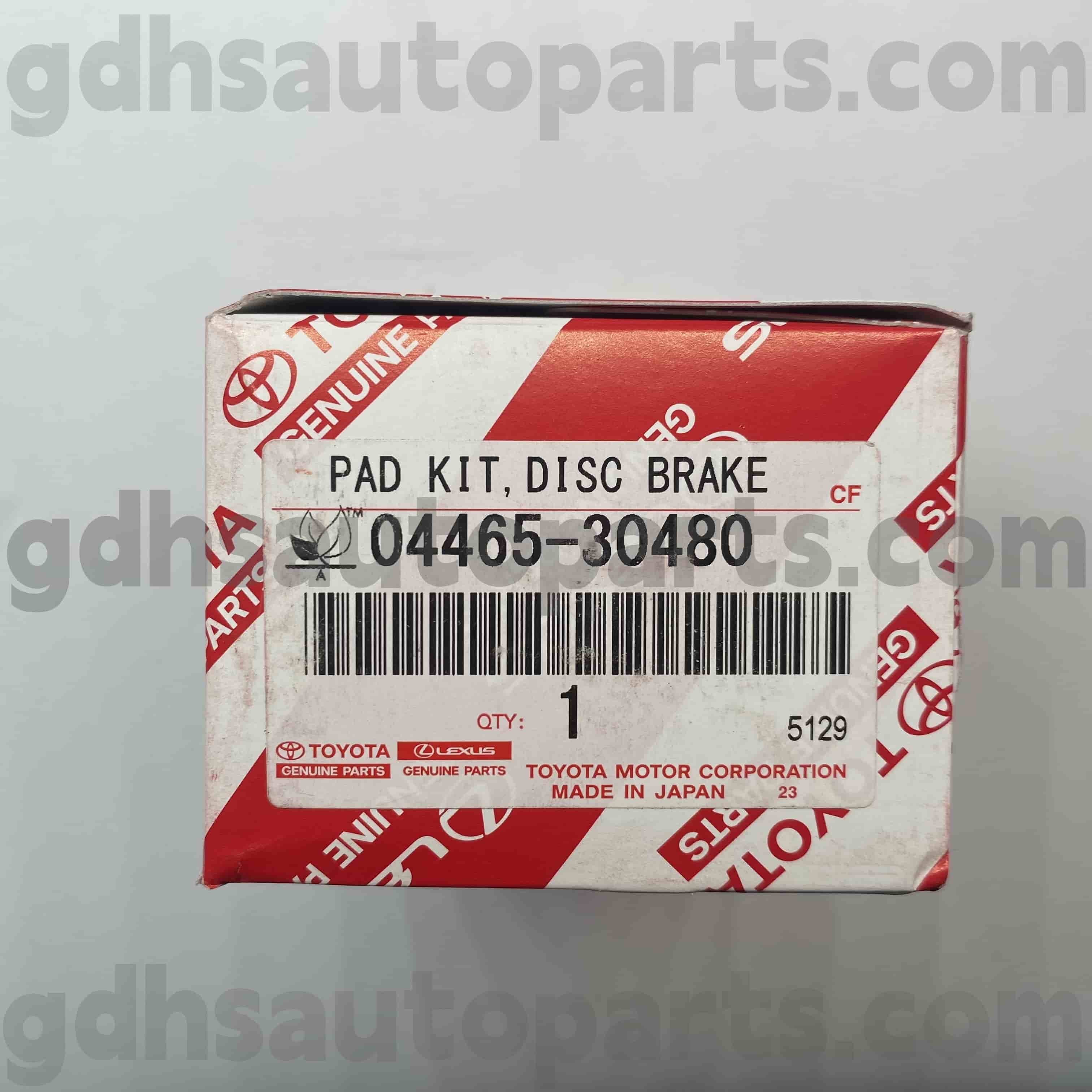 04465-30480 Toyota Genuine Parts Front Brake Pads for MARK X, CROWN, LEXUS IS SERIES Chassis NO. GSE30 GRX