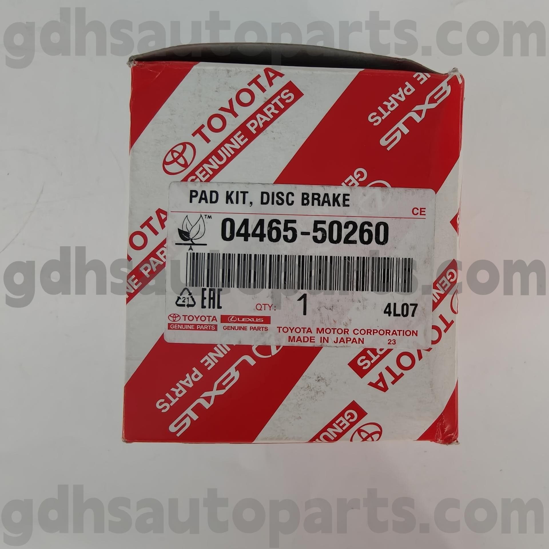 04465-50260 Toyota Genuine Parts Front Brake Pads for LS460/460L, LS600H/600HL Chassis NO. USF4# UVF4#