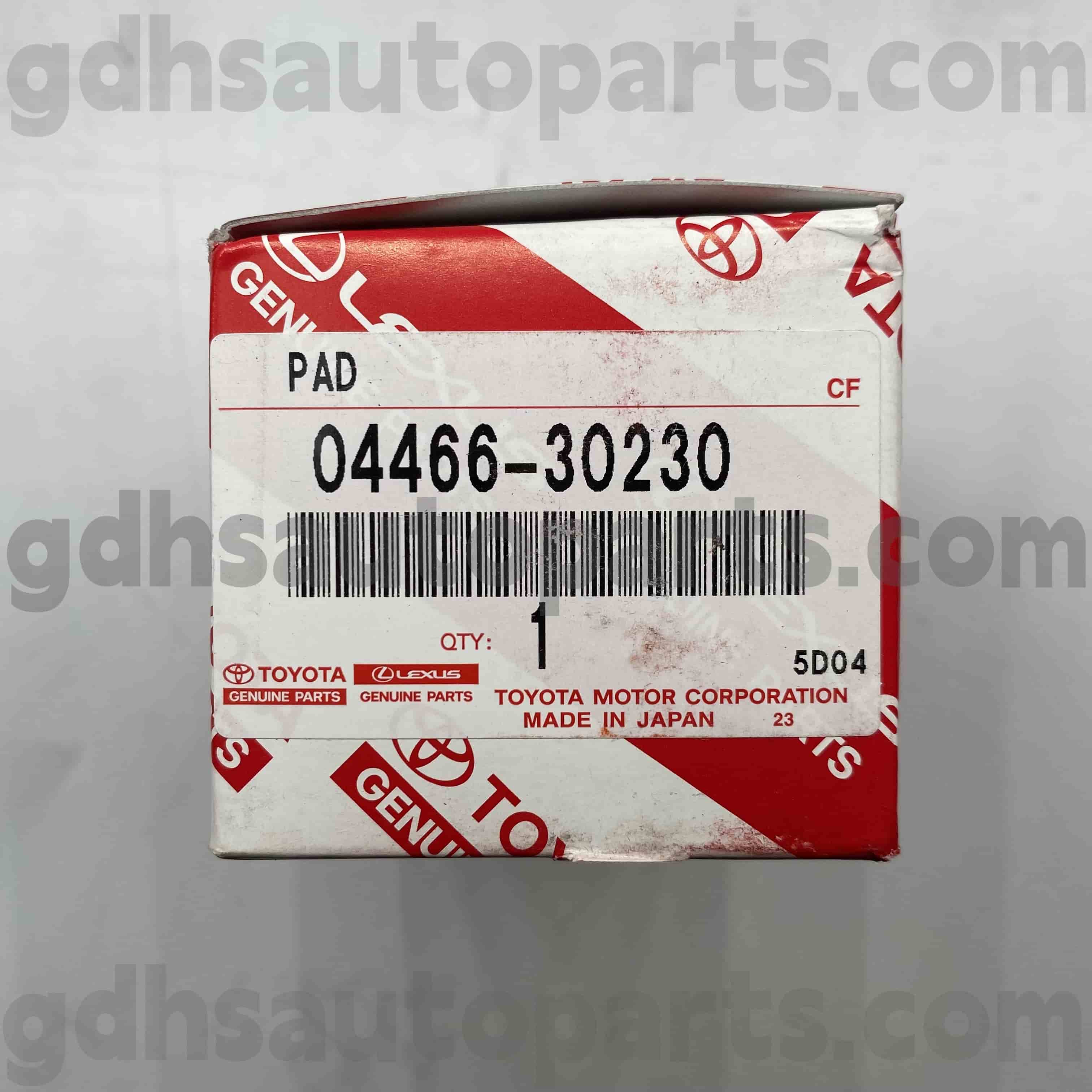 04466-30230 Toyota Genuine Parts Rear Brake Pads for MARK X, CROWN, REIZ Chassis NO. GRS20# GRX13#