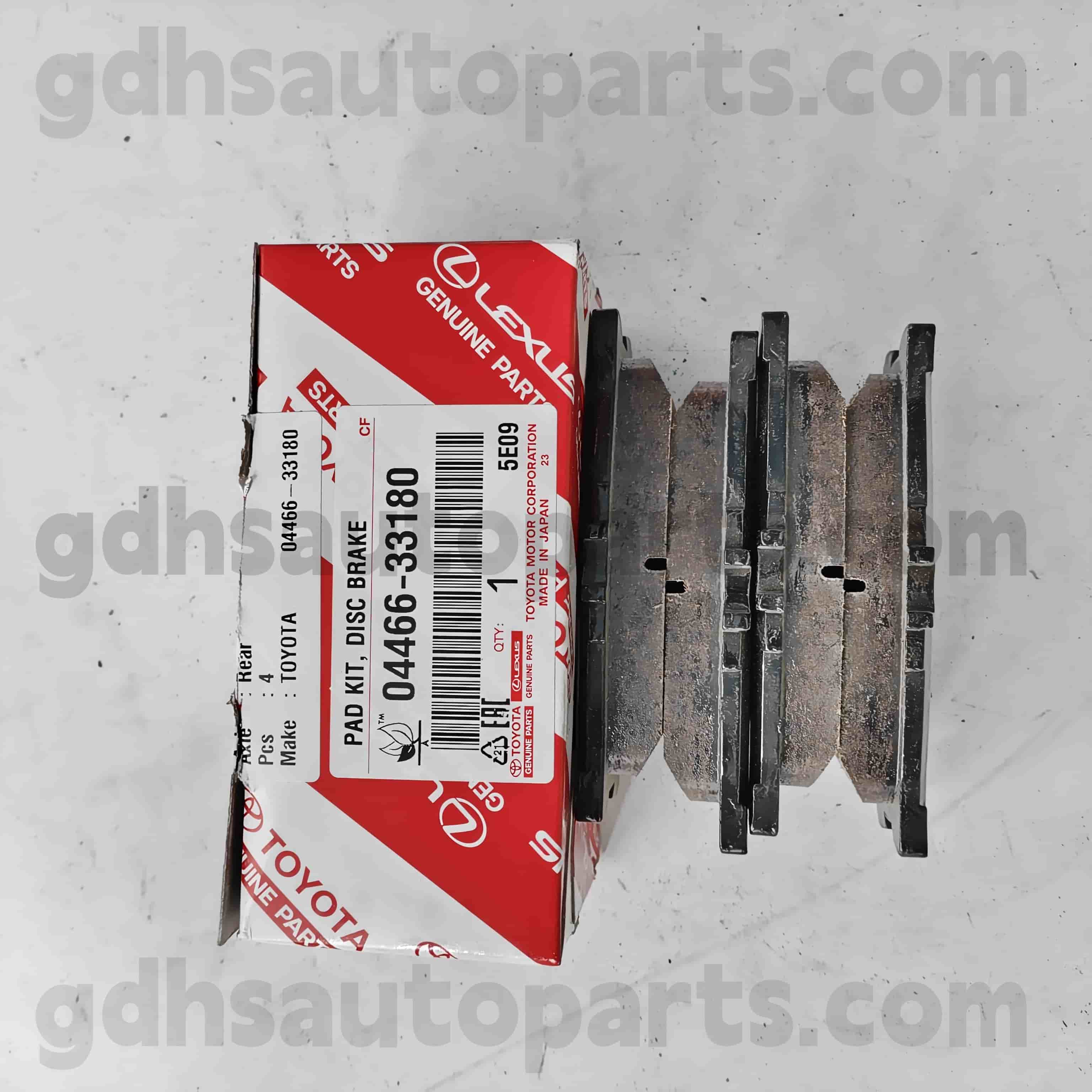 04466-33180 Toyota Genuine Parts Rear Brake Pad for CAMRY、LEXUS ES240/350 Chassis NO. AHV40..JPP