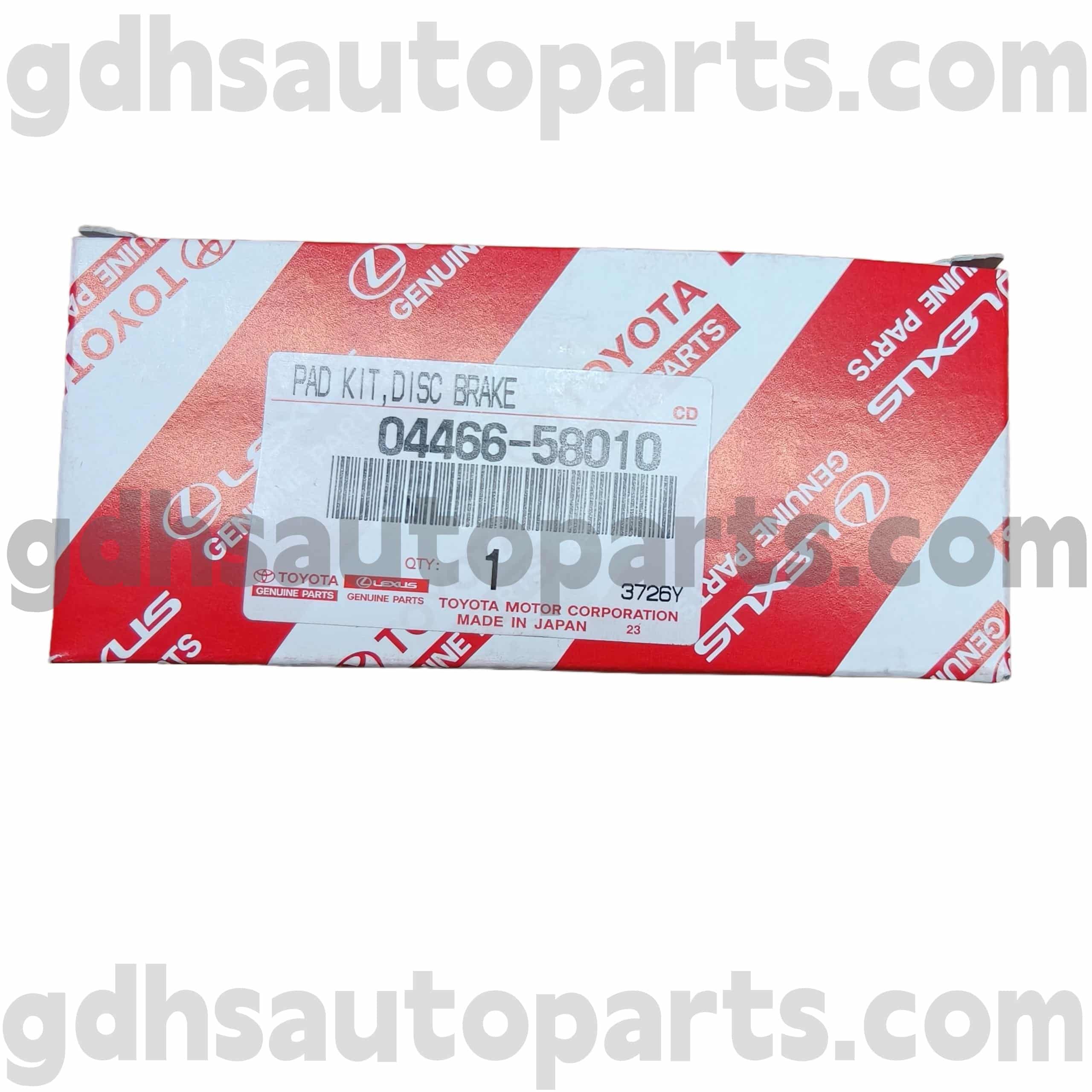 04466-58010 Toyota Genuine Parts Rear Brake Pads for PREVIA, ALPHARD, ESTIMA Chassis NO. GGH20