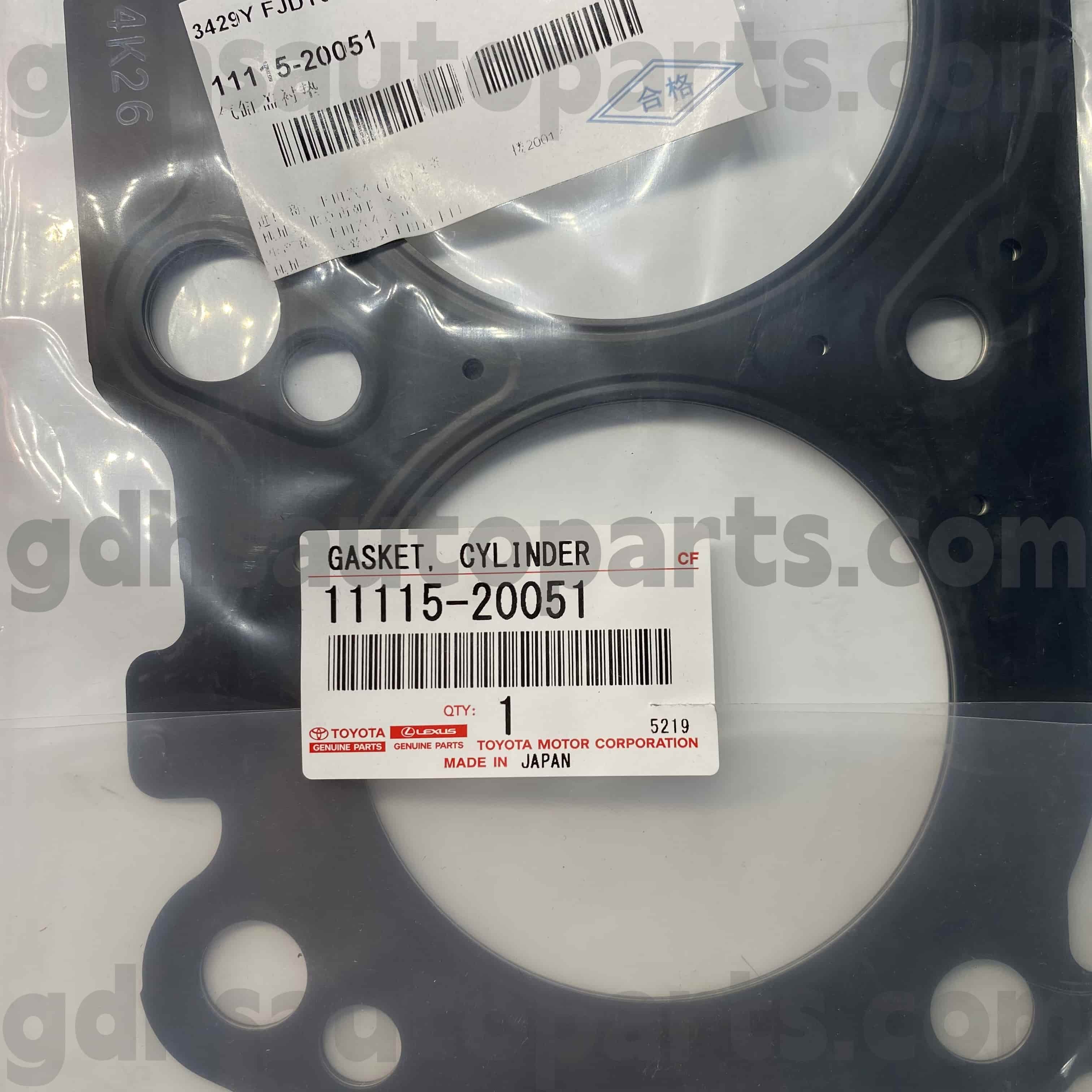 11115-20051 Toyota Genuine Parts Cylinder cover rubber ring for KLUGER HV, HARRIER HV, LEXUS ES300/330