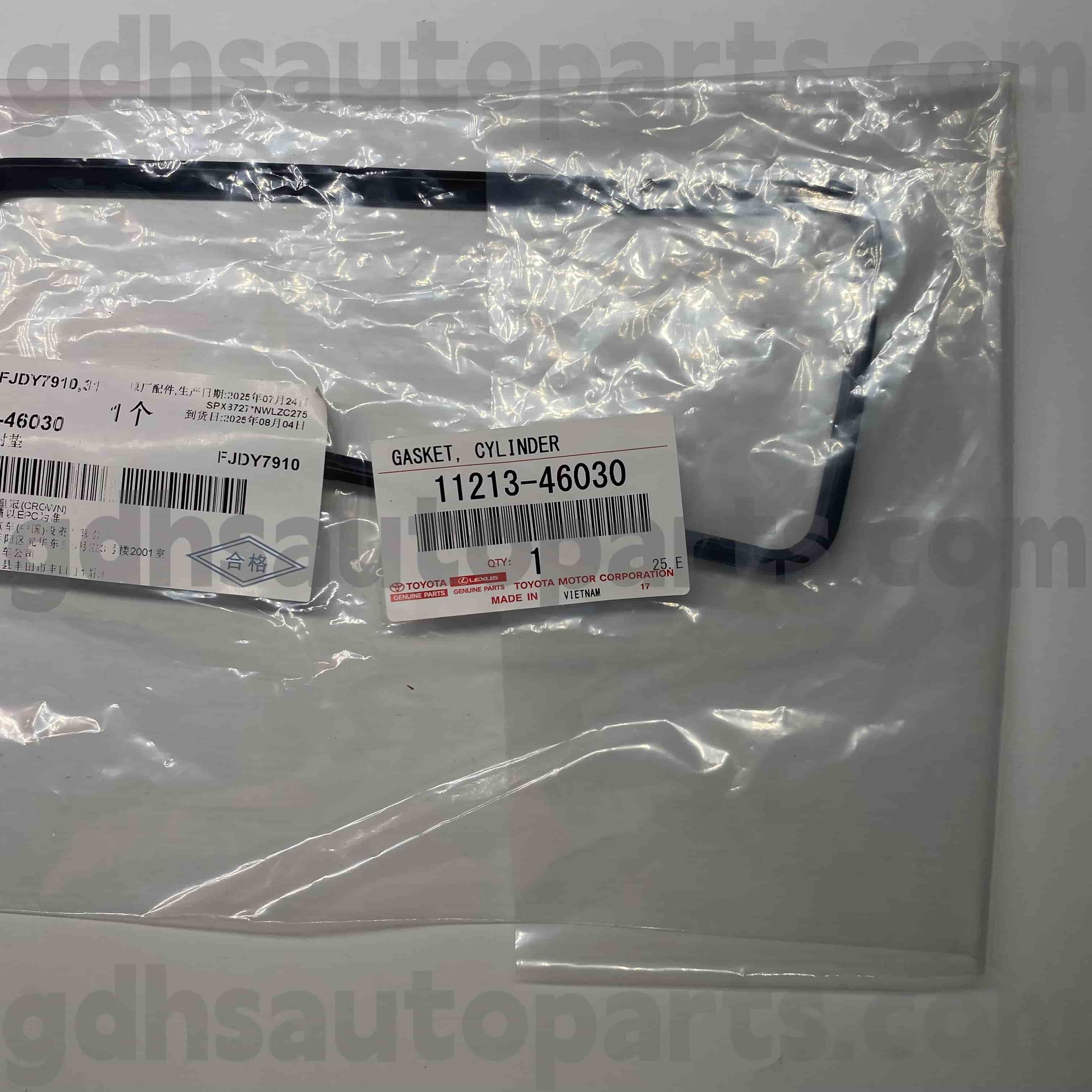 11213-46030 Toyota Genuine Parts Right Valve Cover Gasket for CROWN，SUPRA，ARISTO，LEXUS IS300 Chassis NO.JZS160