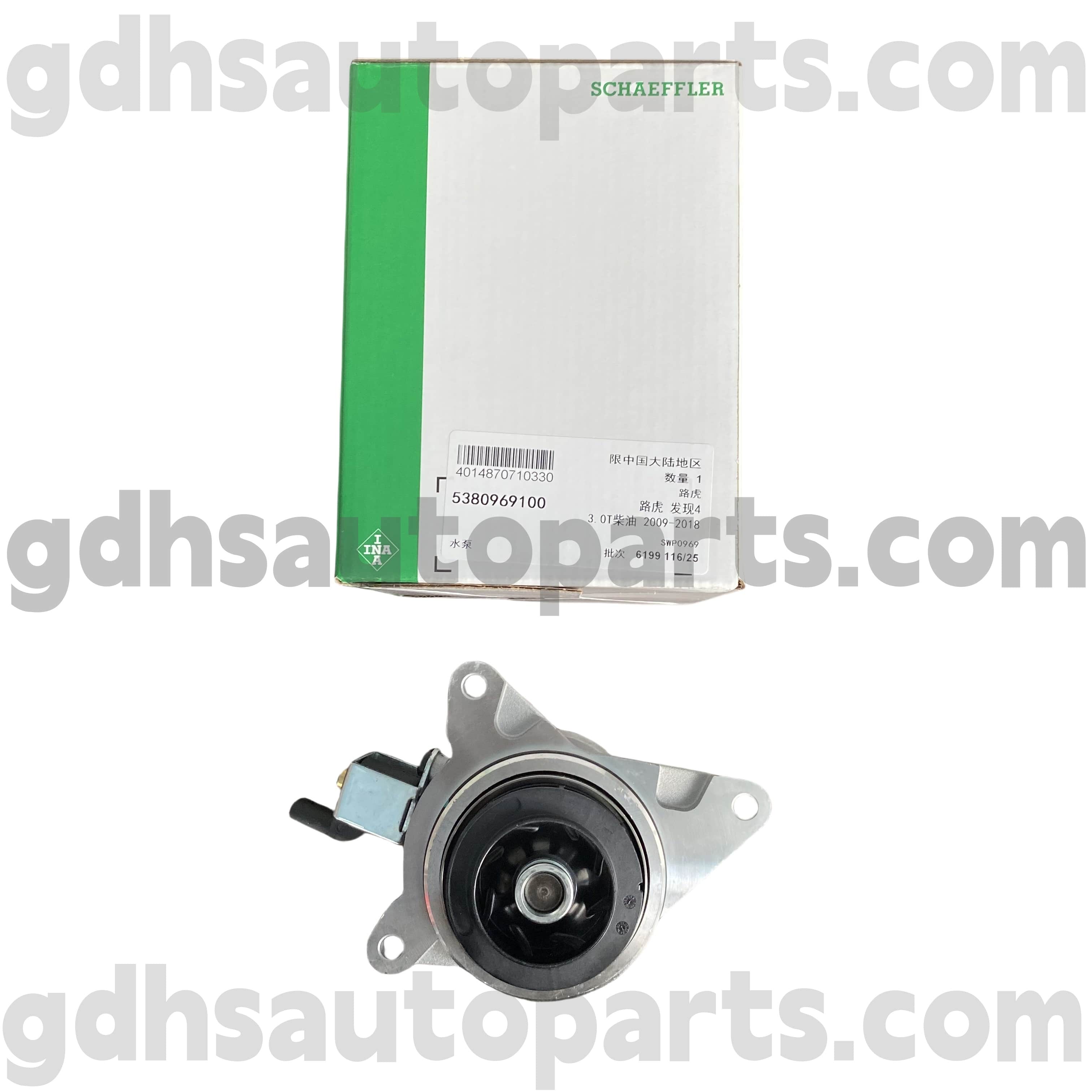 5380969100 Schaeffler INA Water Pump for RANGE ROVER, RANGE ROVER SPORT, LAND ROVER DISCOVERY 4, RANGE ROVER VELAR OE NO.LR089625